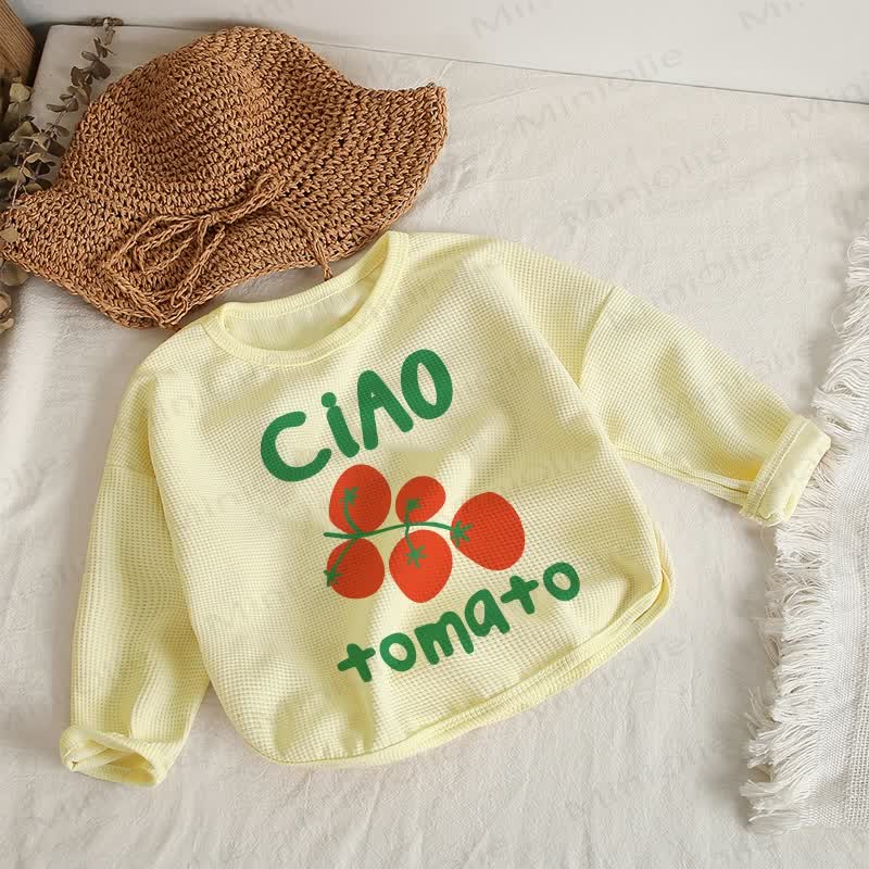 CIAO TOMATO Maglietta a nido d'ape gialla per bambini piccoli - Giallo - 2-3T - image 1