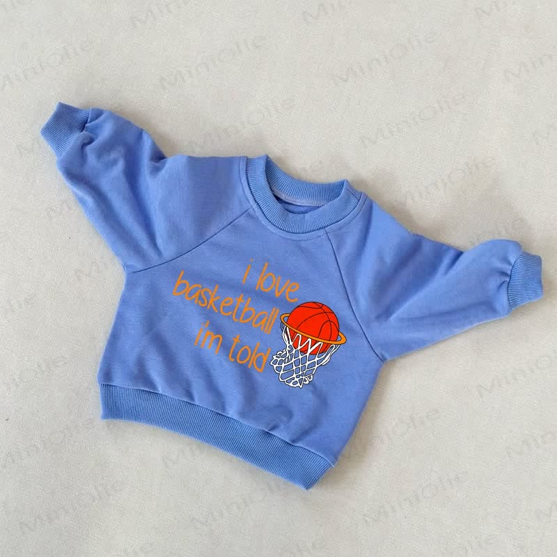 ADORO IL BASKET, MI È STATO DETTO, Felpa Blu per Neonati e Bambini - Blu - 3-5T - image 1