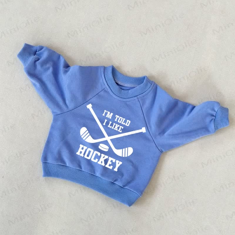 MI HANNO DETTO CHE MI PIACE L'HOCKEY Felpa blu per neonati e bambini - Blu - 3-5T - image 1