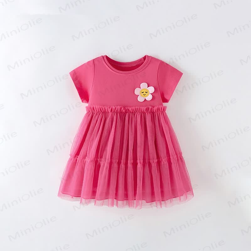 Vestito rosa in tulle con fiori per bambini - Rosa - 12 anni - image 1