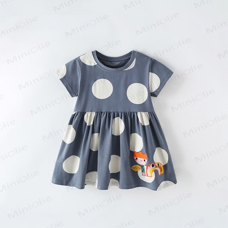 Vestito grigio arcobaleno con fiori a pois per bambini - Grigio - 12 anni - image 1