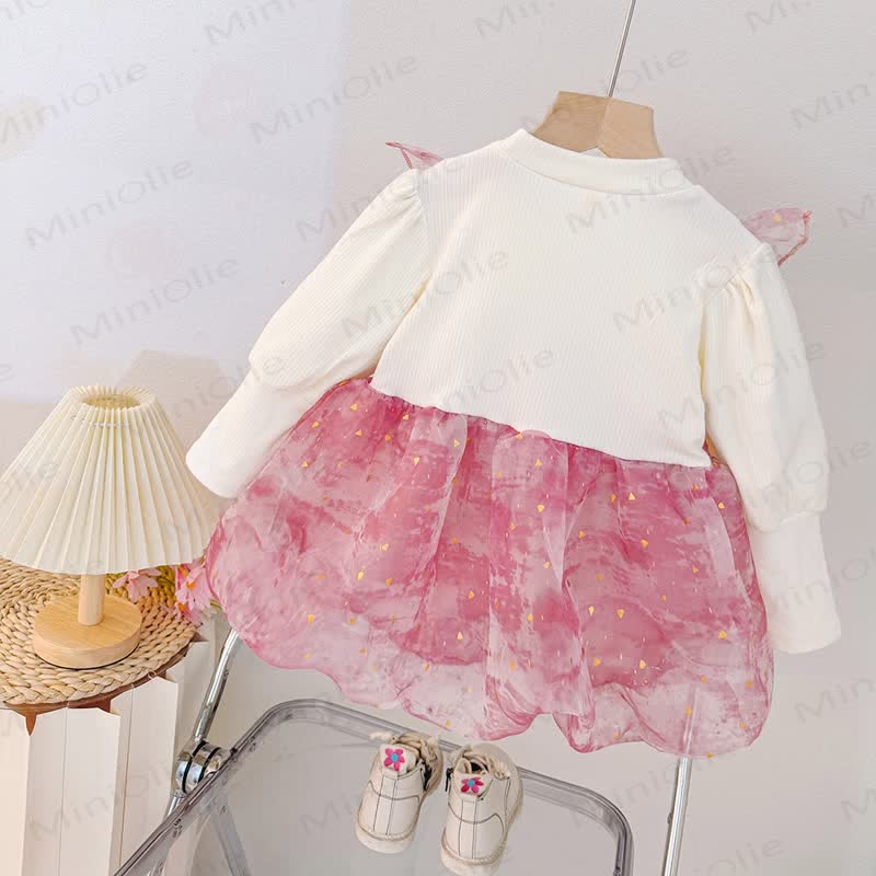 Vestito in tulle glitterato con fiocco per neonato - image 2