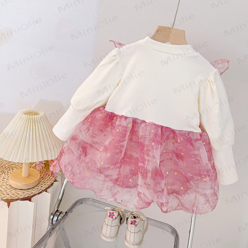 Vestito in tulle glitterato con fiocco per neonato - image 2
