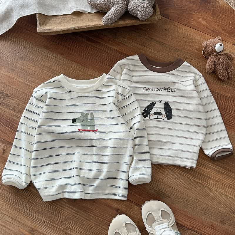T-shirt a righe per cagnolino alla moda - image 1