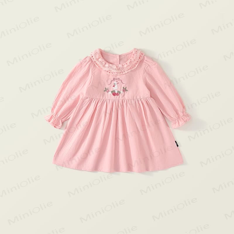 Vestito dolce con fiocco di fragole e coniglietto per bambini - Rosa - 10 anni - image 1