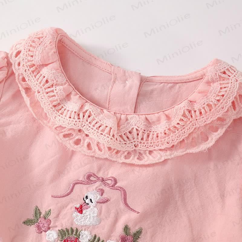 Vestito dolce con fiocco di fragole e coniglietto per bambini - image 4