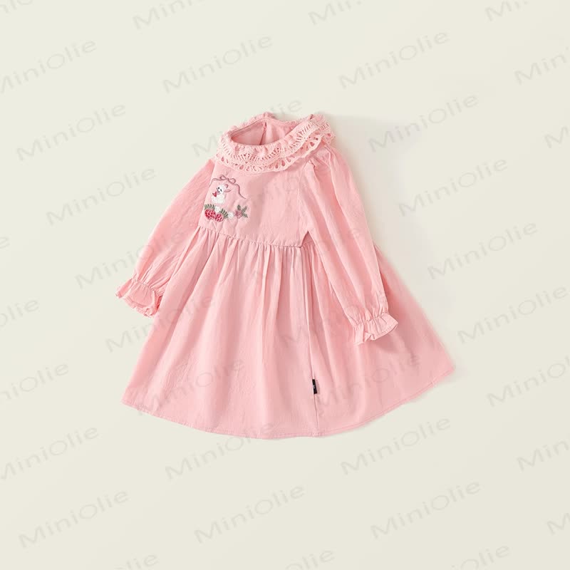 Vestito dolce con fiocco di fragole e coniglietto per bambini - image 2