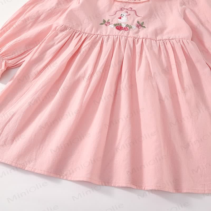 Vestito dolce con fiocco di fragole e coniglietto per bambini - image 9