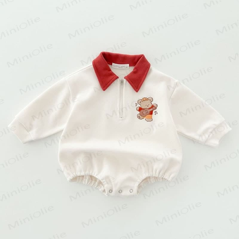 Body polo ricamato con orsetto - Bianco - 18-24 mesi - image 2