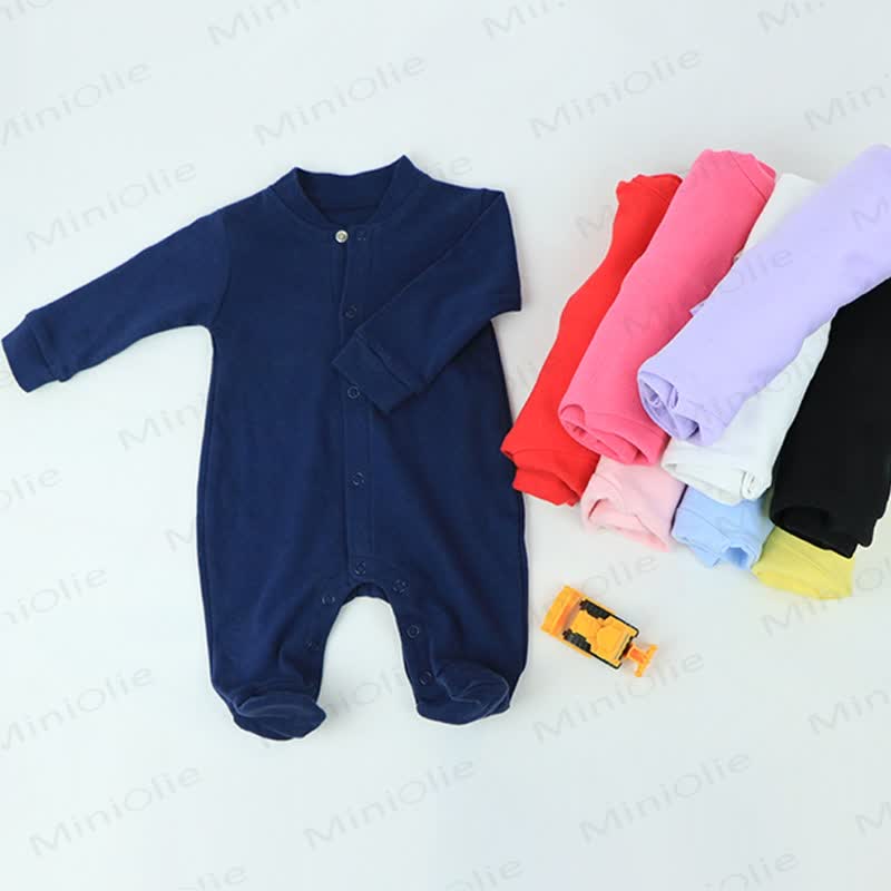 Tutina copri-piedi tinta unita per neonati - image 1