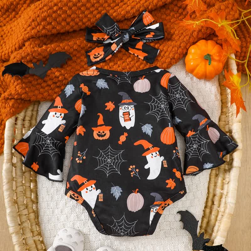 Body di Halloween per neonati con fascia per capelli - image 2