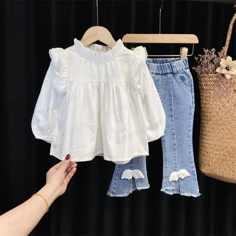 Set da 2 pezzi con maglietta e pantaloni a ali per bambine - Impostato - 10 anni - image 1