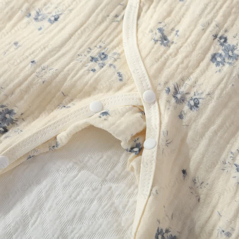 Tutina kimono beige con motivo orchidea e margherita per bambina - image 18