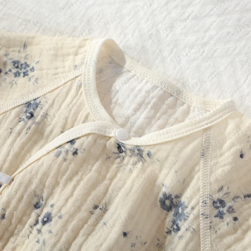 Tutina kimono beige con motivo orchidea e margherita per bambina - image 15