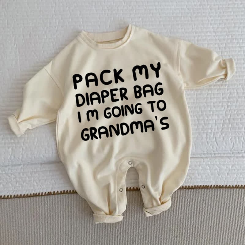PREPARO LA BORSA PER I PANNOLINI, VADO DALLA NONNA Tutina per neonati - Beige - 2-3T - image 1