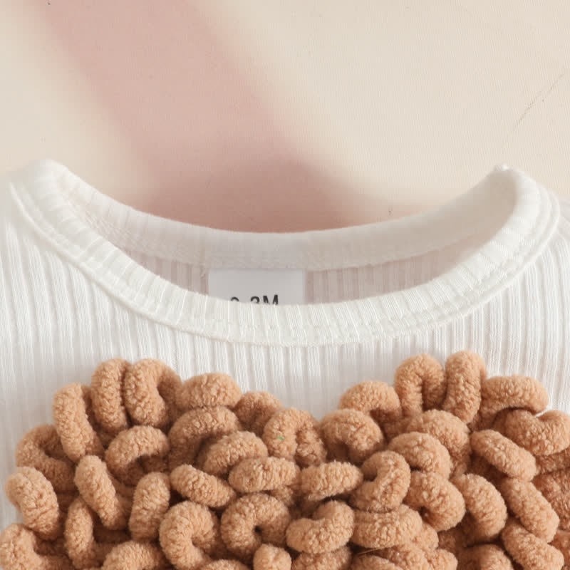 Body con gonna a coste a forma di cuore e fascia per capelli - image 3