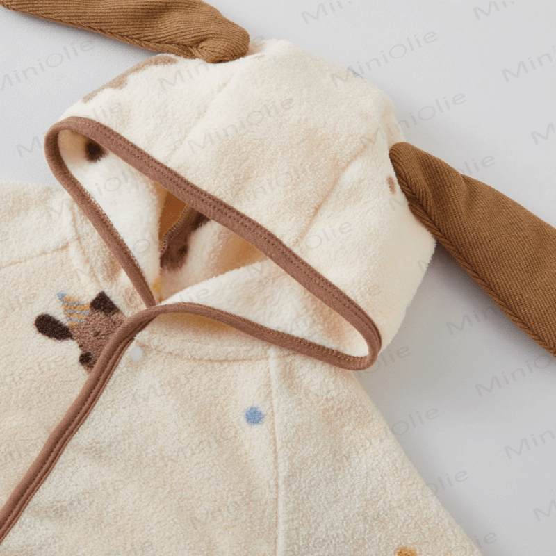 Tutina con cappuccio a forma di cucciolo di peluche per neonati - image 2