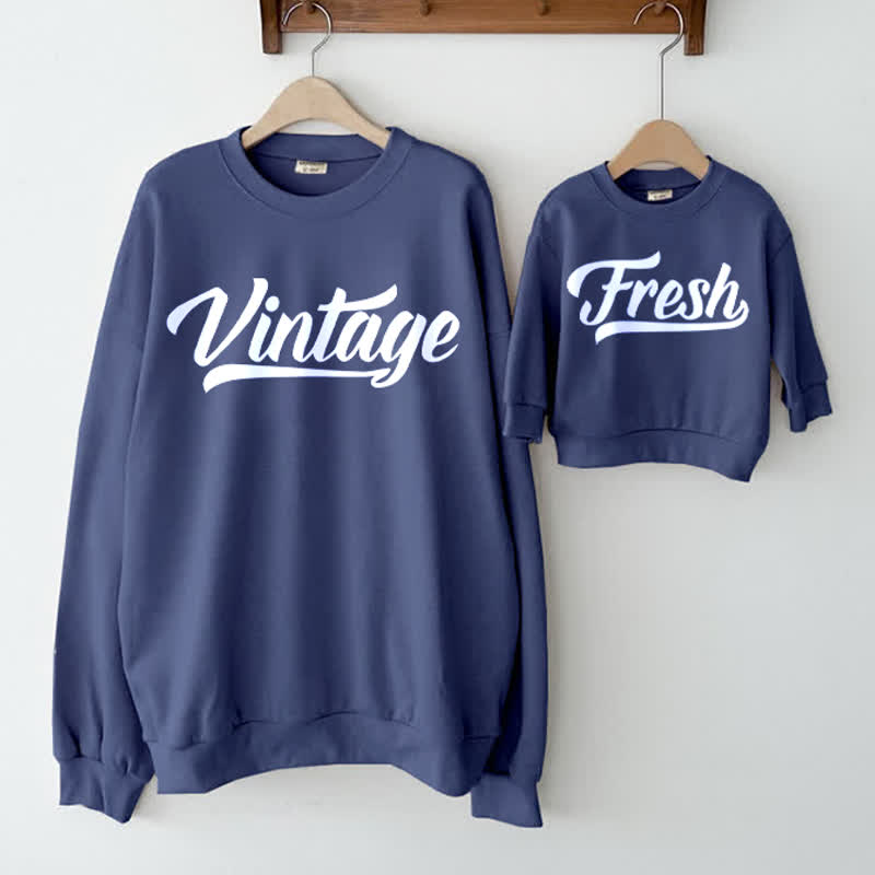 Felpa casual da famiglia VINTAGE/FRESH - Blu - Felpa per adulti: XL - image 1