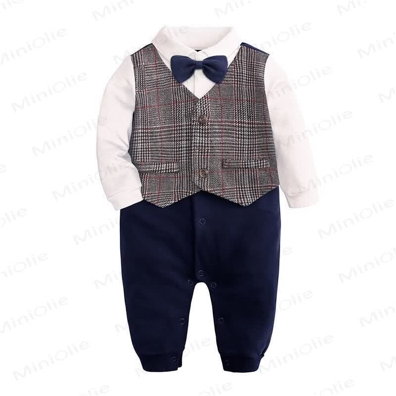 Tutina da uomo con papillon per neonato - Plaid - 12-18 mesi - image 2