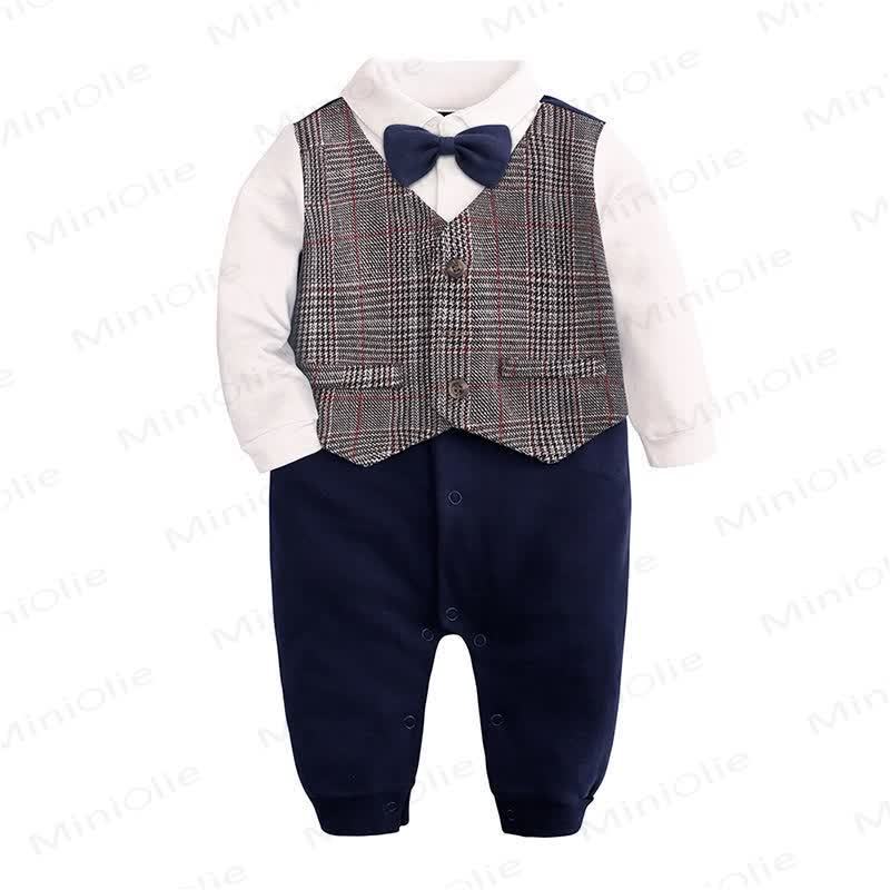 Tutina da uomo con papillon per neonato - Plaid - 12-18 mesi - image 2