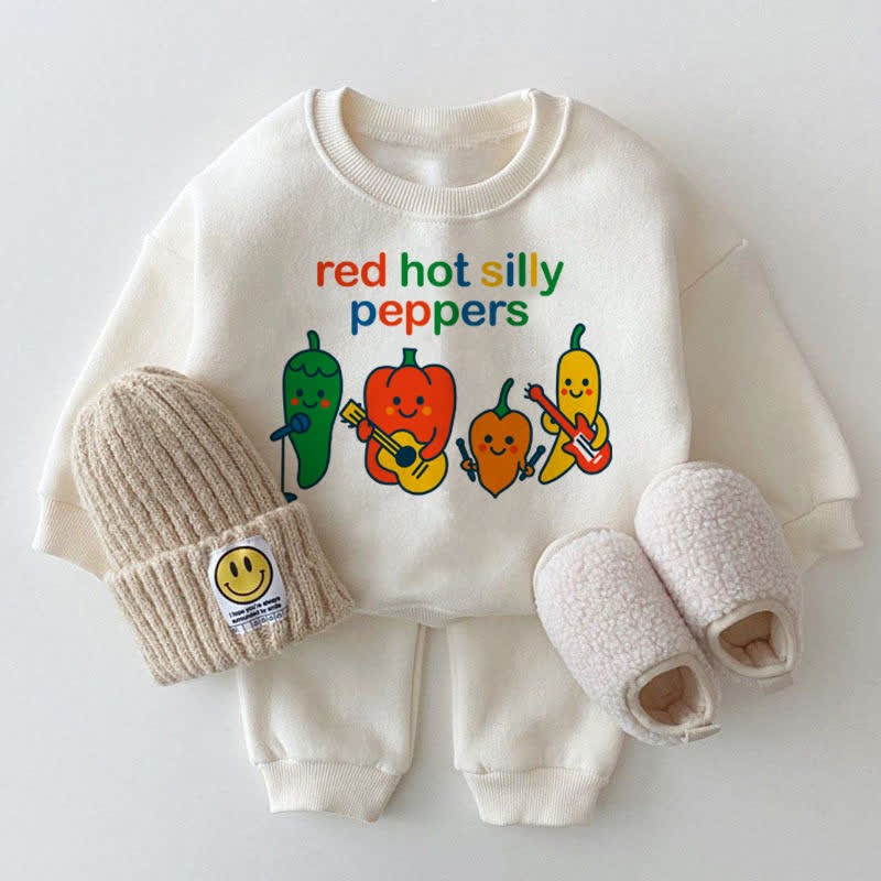 Felpa bianca per neonati RED HOT SILLY PEPPERS, set da 2 pezzi - Bianco - 2-3T - image 1