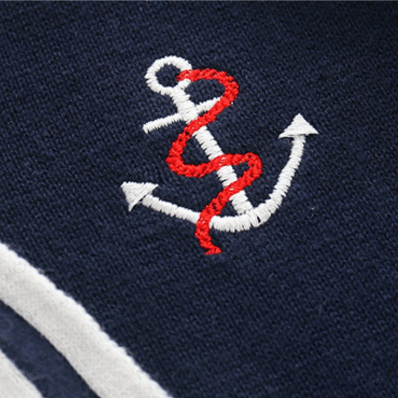 Tutina lavorata a maglia con colletto blu navy per neonati - image 7