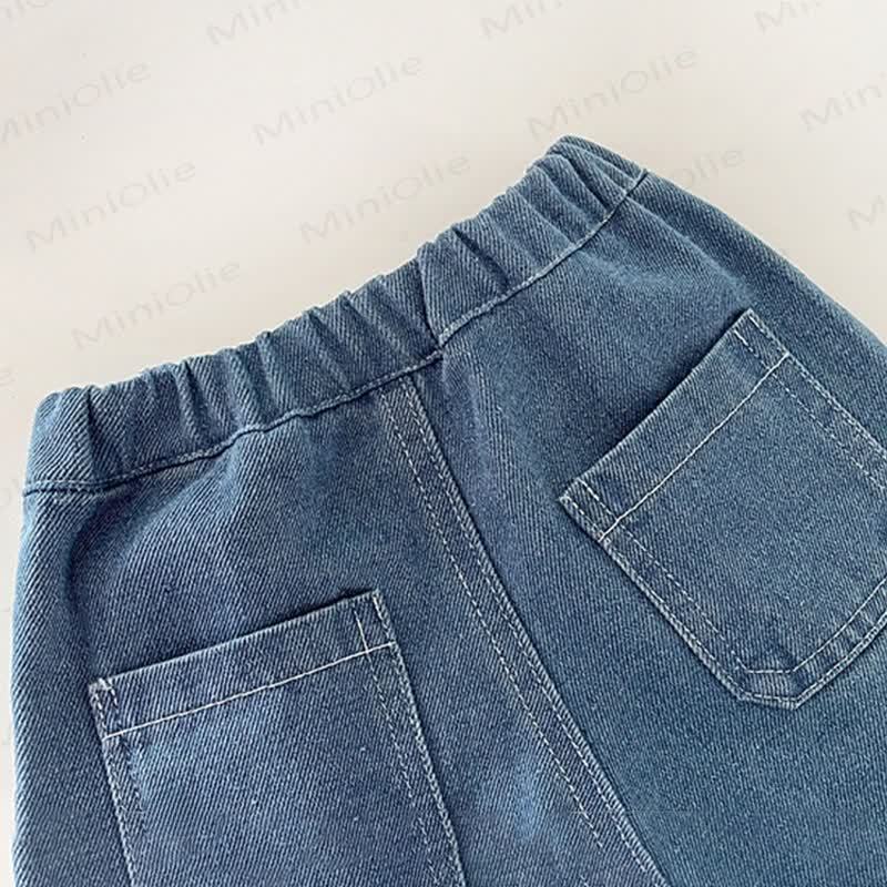Pantaloni in denim basic con tasca per bambini - image 5