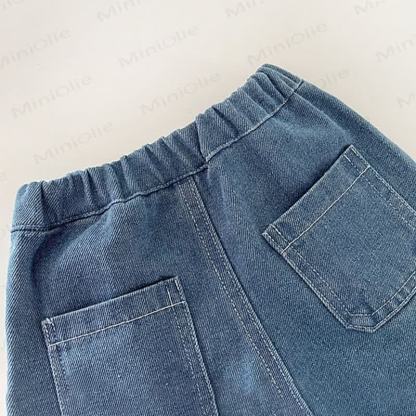 Pantaloni in denim basic con tasca per bambini - image 5