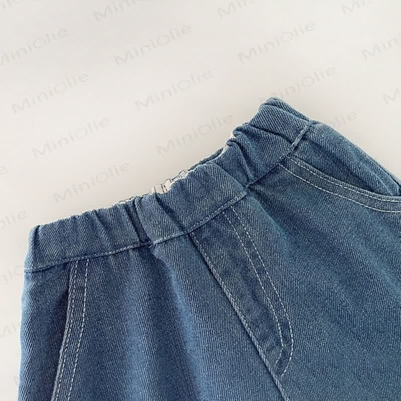 Pantaloni in denim basic con tasca per bambini - image 4