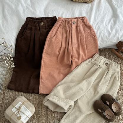 Pantaloni larghi in velluto a coste per bambini - Marrone - 12 anni - image 1