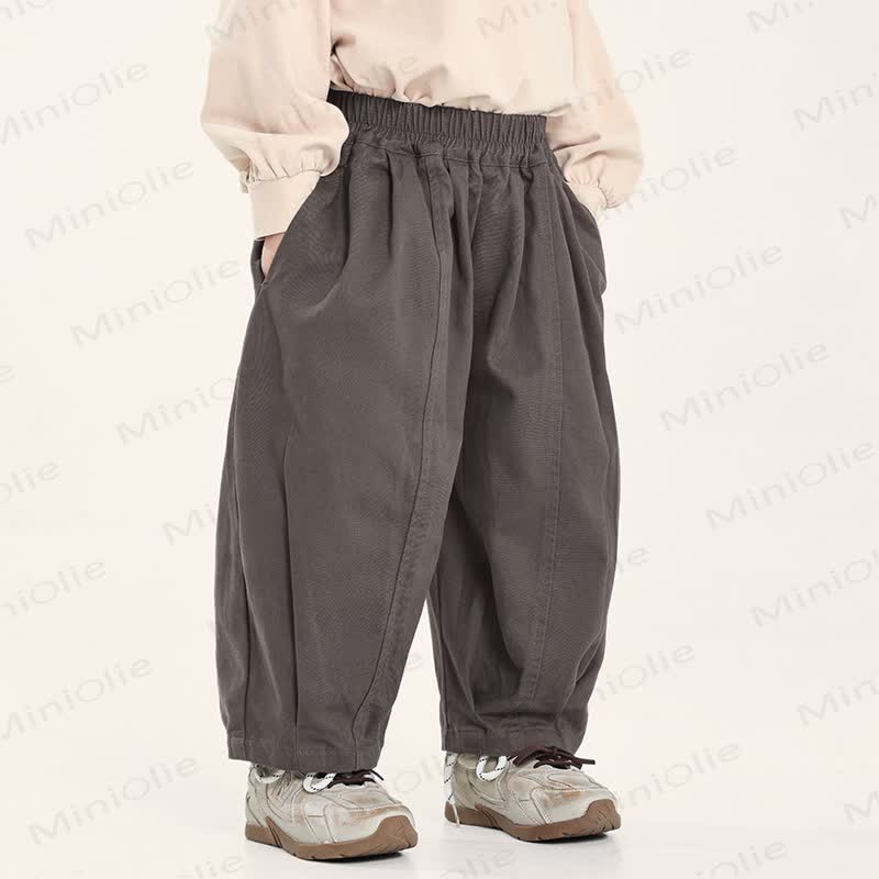 Pantaloni da jogging larghi a tinta unita per bambini piccoli - Grigio - 10 anni - image 1