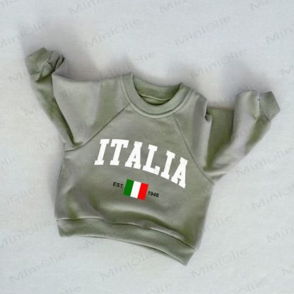 ITALIA EST.1946 Felpa grigia verde per neonati e bambini - Grigio Verde - 3-5T - image 1