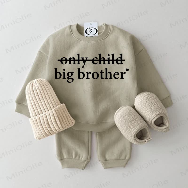 Set da 2 pezzi con slogan per bambini BIG SISTER/BIG BROTHER - Grigio Verde - 2-3T - image 2
