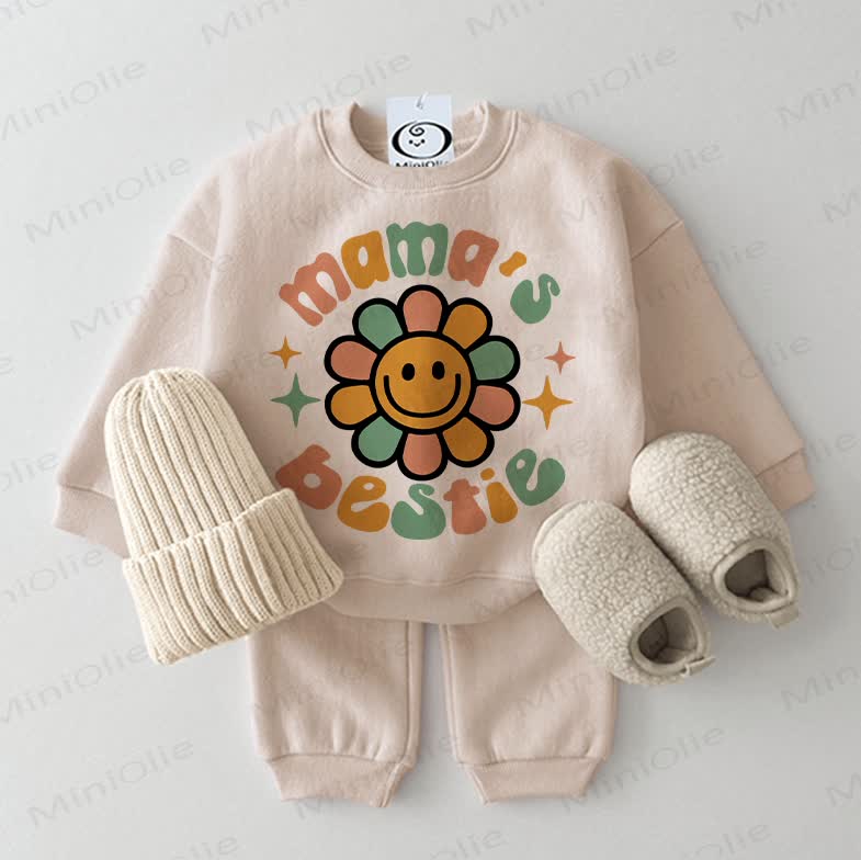 MAMA'S BESTIE Baby Smiley Flower Set 2 pezzi beige - Beige - 2-3T - image 1