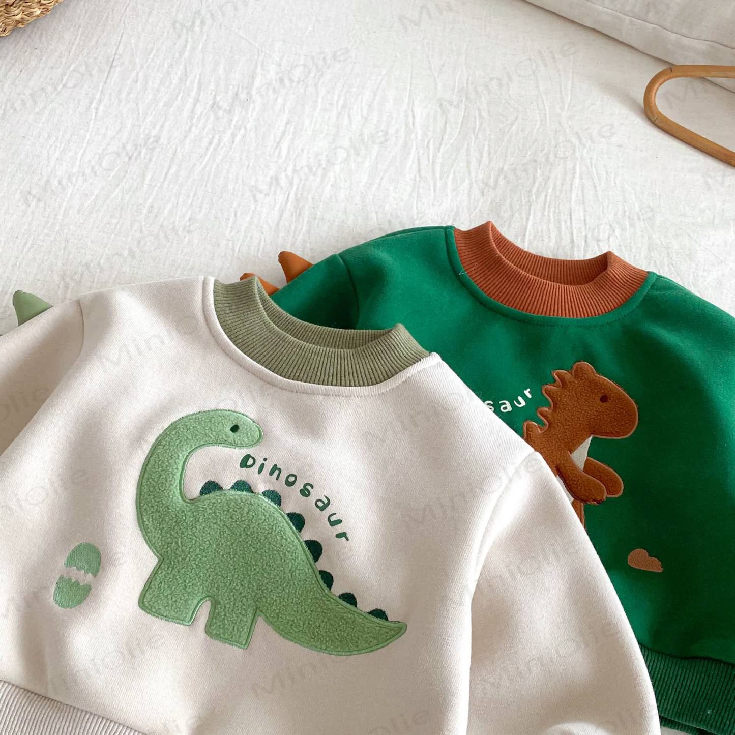 Top e pantaloni foderati in pile per bambini piccoli, modello DINOSAURO - image 10