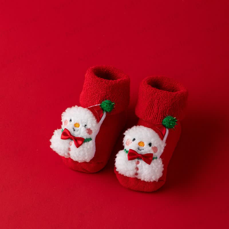 Calzini natalizi foderati in pile per neonati e bambini - Pupazzo di neve - 1-3T - image 8