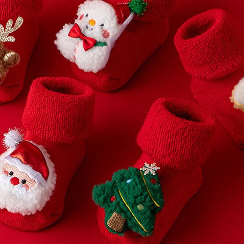 Calzini natalizi foderati in pile per neonati e bambini - image 9