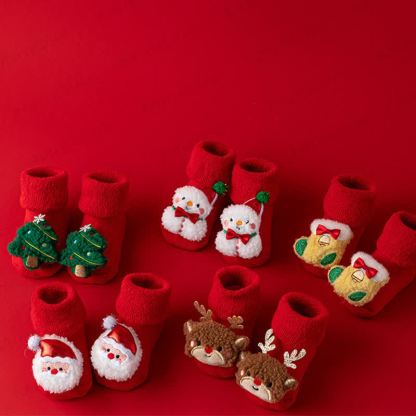 Calzini natalizi foderati in pile per neonati e bambini - image 2