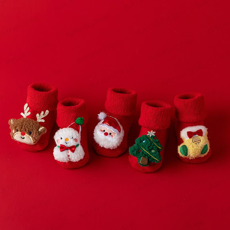 Calzini natalizi foderati in pile per neonati e bambini - image 1