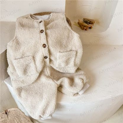 Salopette in pile per bambina - Beige - 8 anni - image 6