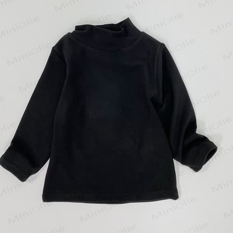 Maglietta a collo alto tinta unita per bambini - Nero - 8 anni - image 2