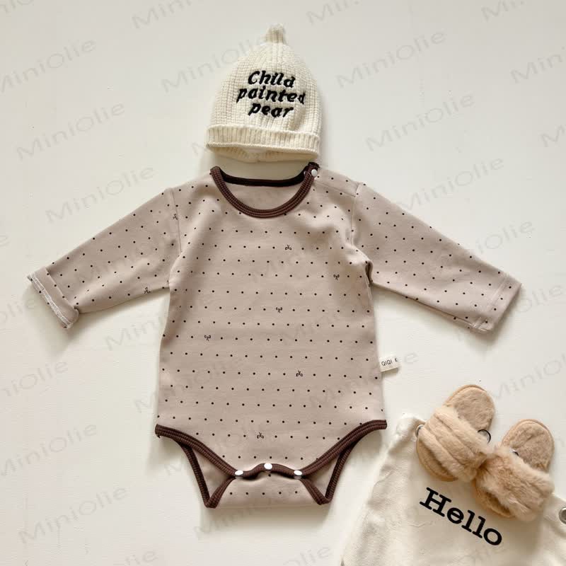 Body e leggings con fiocco a pois marroni per neonato - Body con fiocco a pois marrone - 18-24 mesi - image 7