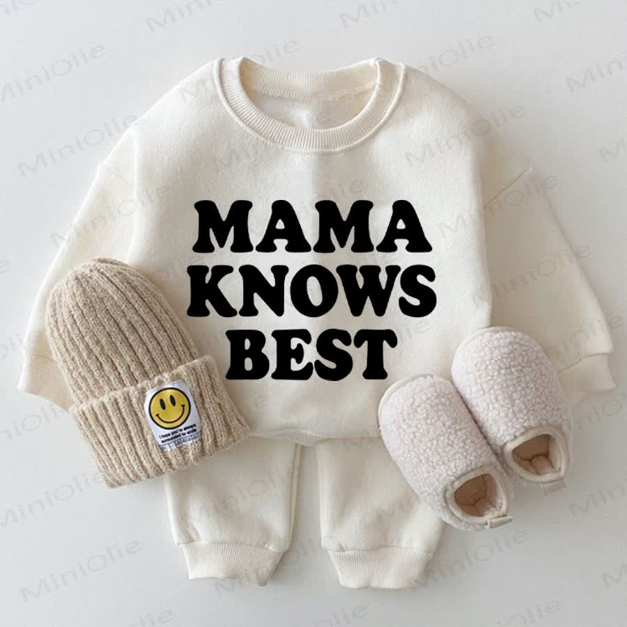 MAMA KNOWS BEST Felpa per neonati, set bianco da 2 pezzi - Bianco - 2-3T - image 1