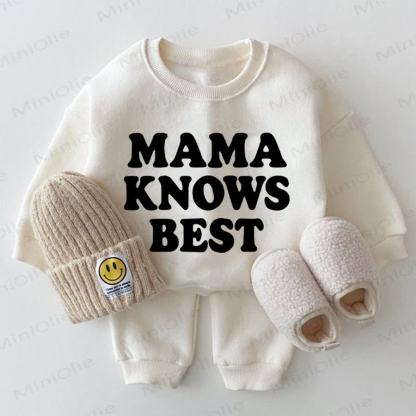 MAMA KNOWS BEST Felpa per neonati, set bianco da 2 pezzi - Bianco - 2-3T - image 1