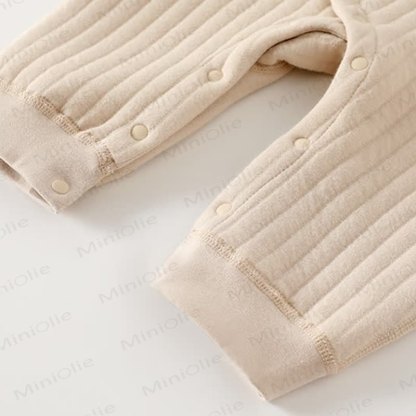 Tutina a righe con animali in tinta unita per neonati - image 7