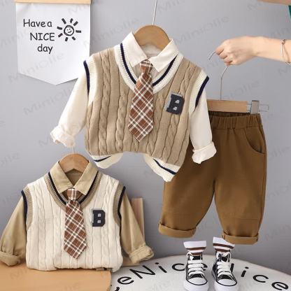 B Baby Toddler Boy Plaid Set 3 pezzi - image 2