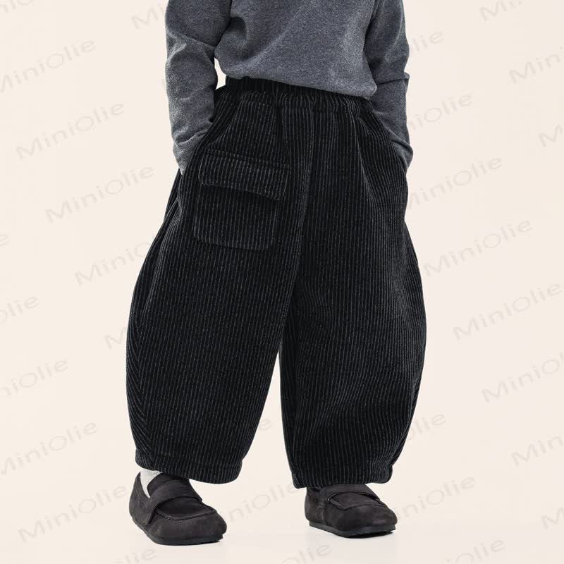 Pantaloni in ciniglia tinta unita per bambini piccoli - Nero - 10 anni - image 1
