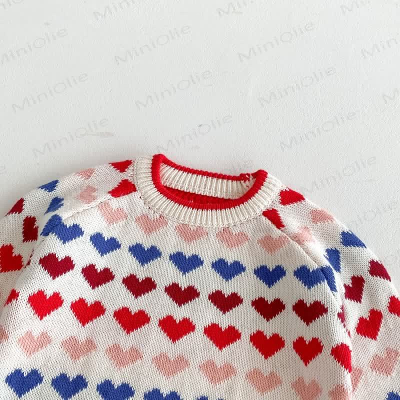 Maglione e pantaloni a forma di cuore colorato per neonati e bambini - image 14