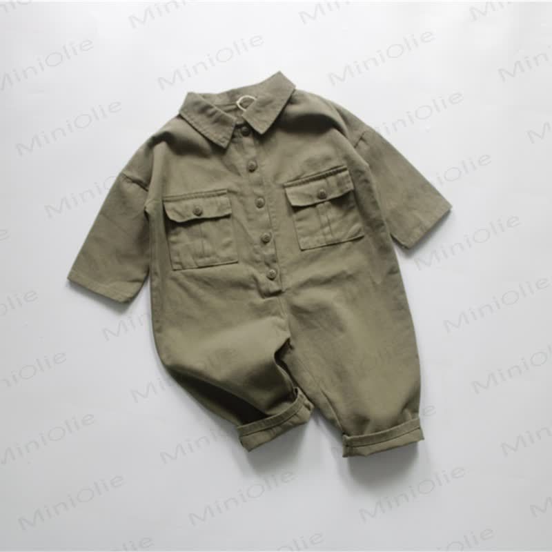 Salopette tinta unita per neonati e bambini - Verde - 8 anni - image 3