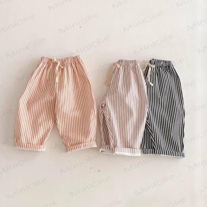 Pantaloni a righe con fiocco per neonati e bambini - image 1